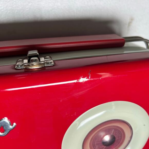 Vintage Retro Radio Metal Tin Lunch Box Red Collectible 1950's Style - Picture 2 of 13